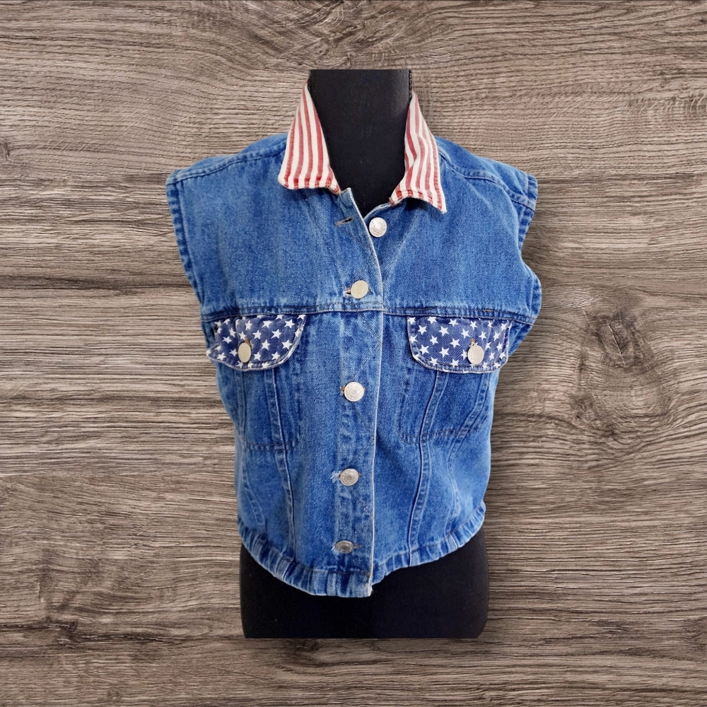 Vintage denim patriotic vest Quizz Jeans